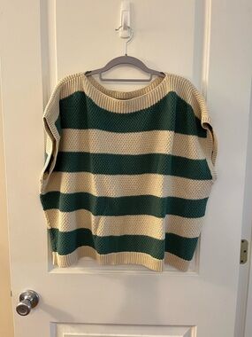 Curator SF Striped Crewneck Sweater - Cream & Green